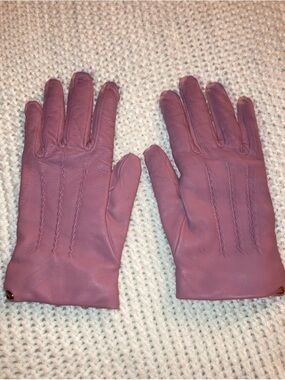 Coach Pink Leather Women's Gloves